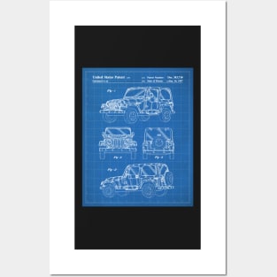 Off Road Sports Car Patent - Car Lover Off Roading Art - Blueprint Posters and Art